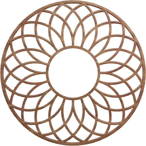 Ekena Millwork Cannes Wood Fretwork Pierced Ceiling Medallion, Walnut, 16"OD x 5 1/2"ID x 1/4"T CMWP16X16X0250CNWA - main